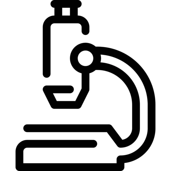 Ikona Badania Mikroskopu Laboratoryjnego Stylu Zarysu — Wektor stockowy