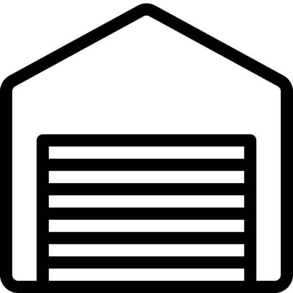 Chiuso Garage Family Home Icona Famiglia Home Categoria — Vettoriale Stock
