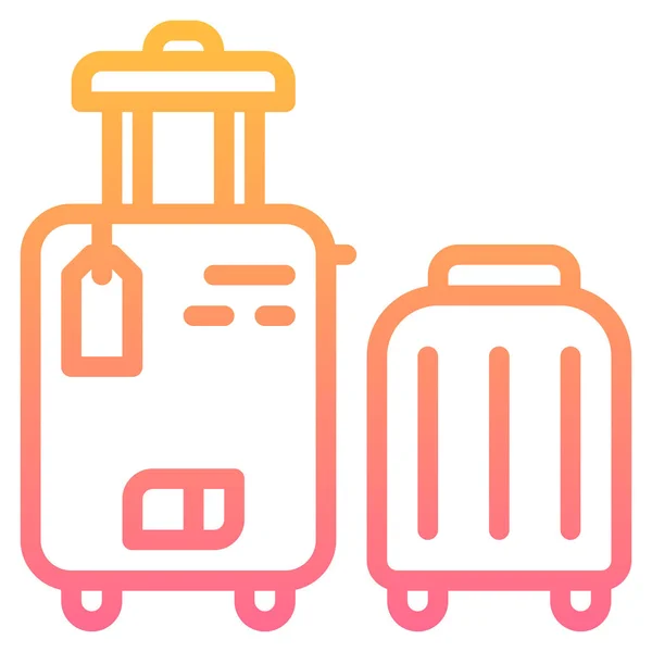 Baggage Luggage Suitcase Icon Smooth Style — Stock Vector