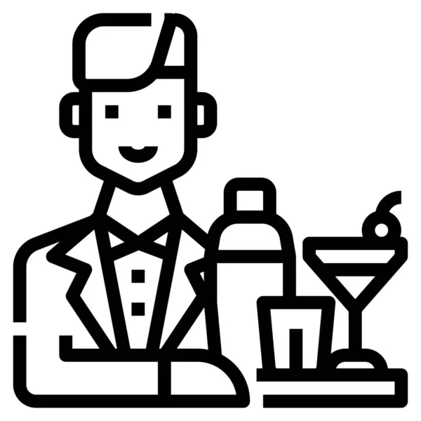 Avatar Barman Carrera Icono Categoría Avatares — Vector de stock