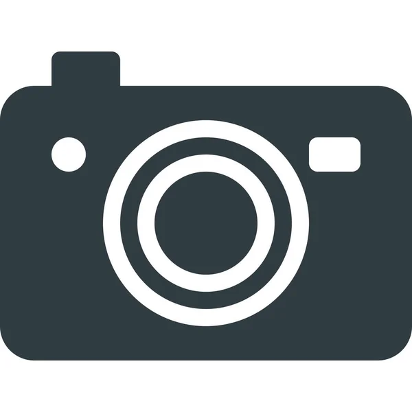 Icône Lentille Image Caméra Dans Style Solide — Image vectorielle