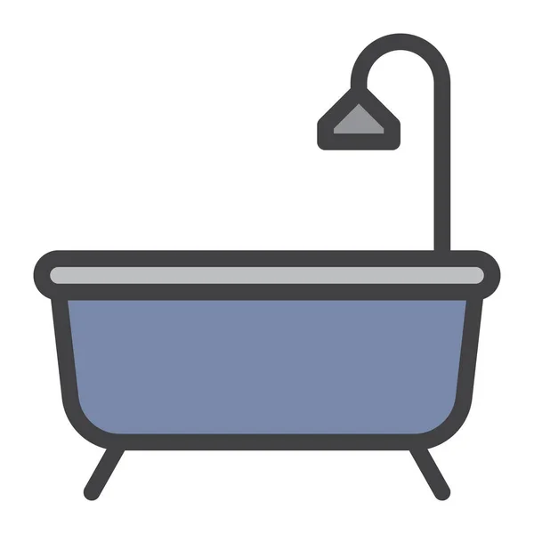 Shower Bathtub Bath Icon — Stock Vector