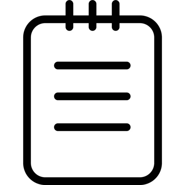 Ikona Zadań Papieru Notebooka Zarysie — Wektor stockowy