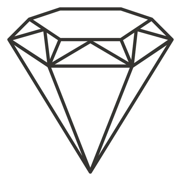 Diamantjuweel Icoon Contourstijl — Stockvector