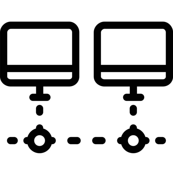 Computers Connection Network Icon Outline Style — Stock Vector