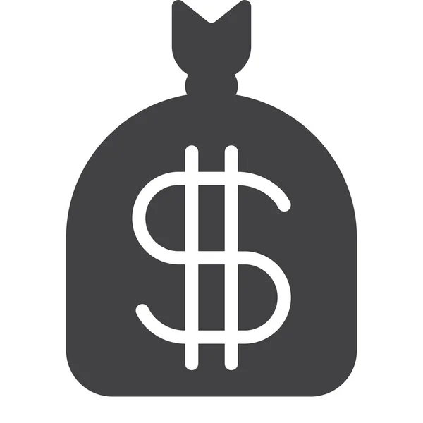 Bag Bank Dollar Icon — Vector de stock