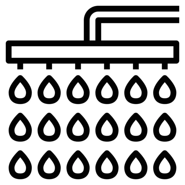 Bath Bathroom Rain Icon Outline Style — Stock Vector