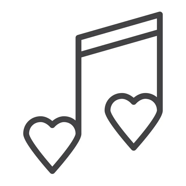 Ikona Muzyki Miłosnej Stylu Zarys — Wektor stockowy