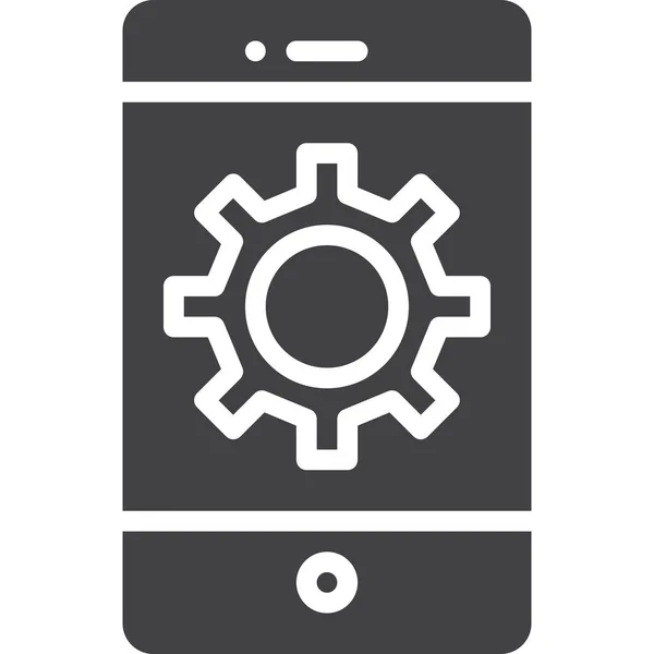 Configuración Smartphone Icono Móvil — Vector de stock