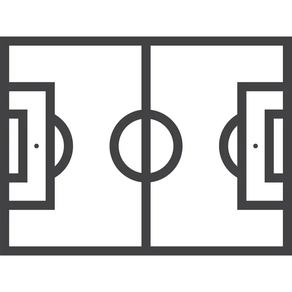 Campo Futebol Ícone Jogo Estilo Esboço — Vetor de Stock