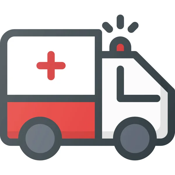 Ambulancia Icono Ayuda Emergencia Estilo Contorno Lleno — Vector de stock