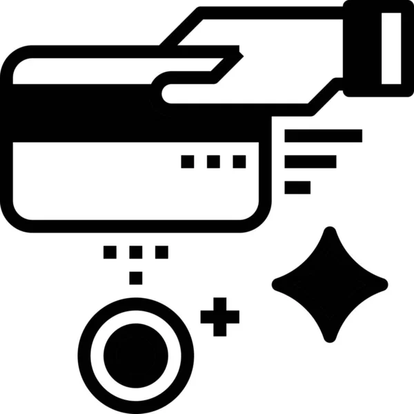 Ícone Crédito Dinheiro Cartão Estilo Sólido — Vetor de Stock