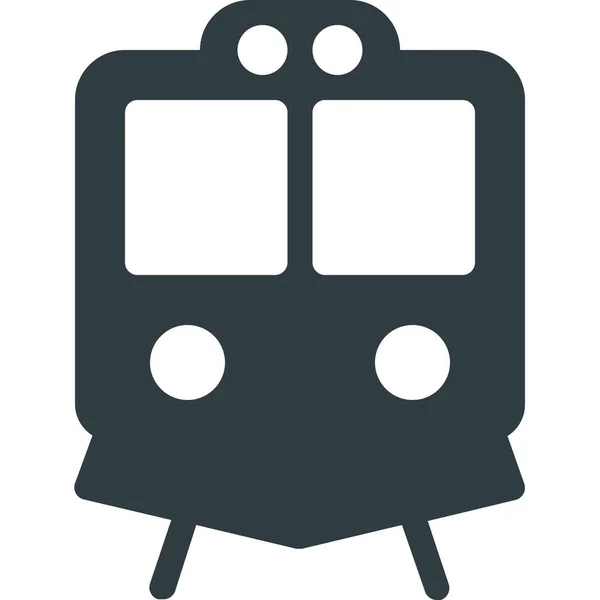 Demiryolu Tren Ikonu Katı Biçimde — Stok Vektör