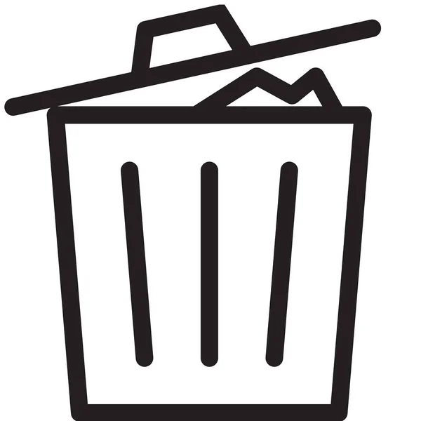 Bin Eliminar Icono Basura Estilo Esquema — Vector de stock