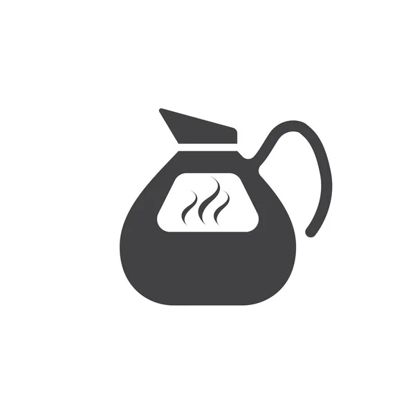 Tetera Café Icono Olla Estilo Sólido — Vector de stock