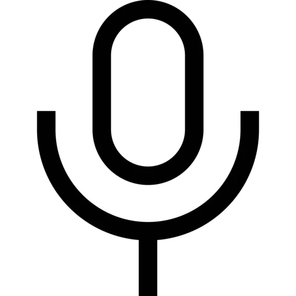 Ikona Mikrofonu Zvukové Zprávy Stylu Osnovy — Stockový vektor