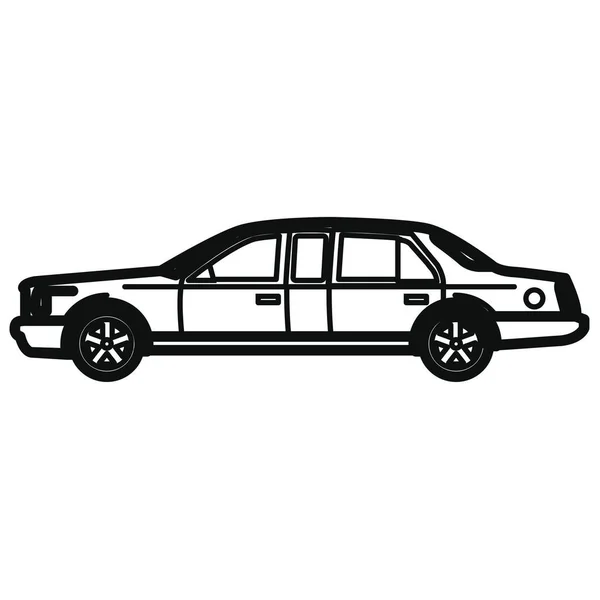 Auto Auto Limousine Pictogram Contouren Stijl — Stockvector