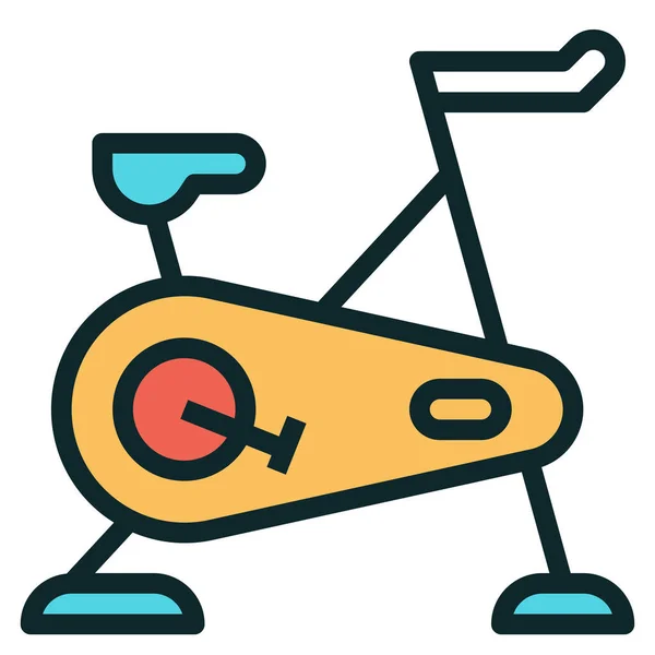 Ikona Kardio Cyklistického Zařízení Stylu Vyplněného Obrysu — Stockový vektor