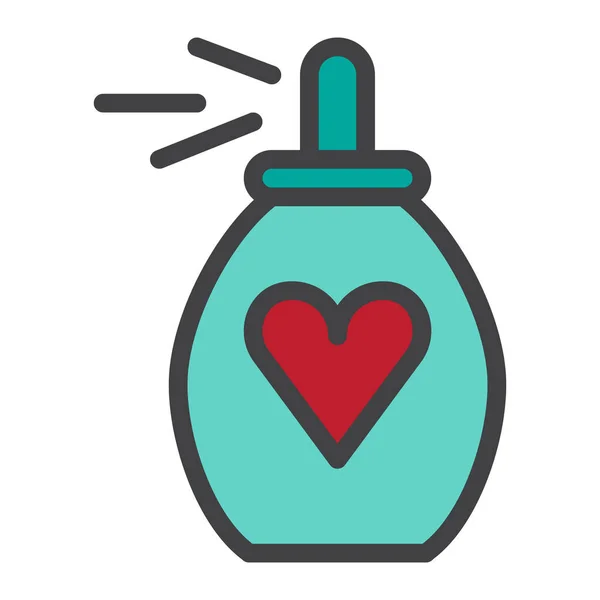 stock vector perfume heart bottle icon