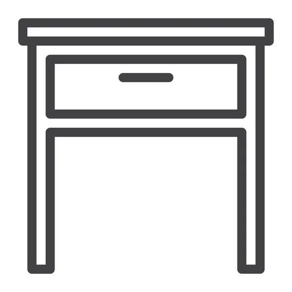 Τραπέζι Συρτάρι Γραφείο Εικονίδιο Στυλ Περίγραμμα — Διανυσματικό Αρχείο