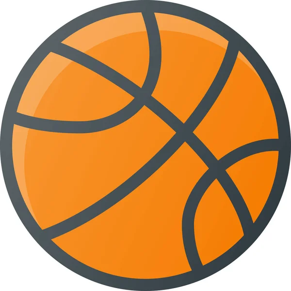 Baloncesto Fittness Icono Del Deporte Estilo Contorno Lleno — Vector de stock