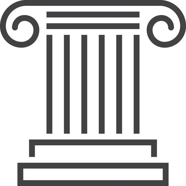 Icono Columna Arquitectura Antigua Estilo Esquema — Vector de stock
