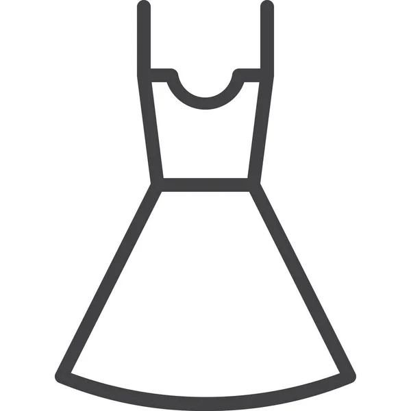 Vestido Ropa Icono Moda Estilo Del Esquema — Vector de stock