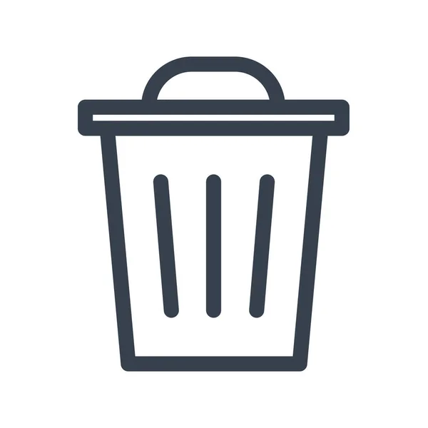 Bin Basura Basura Icono Basura Estilo Esquema — Vector de stock