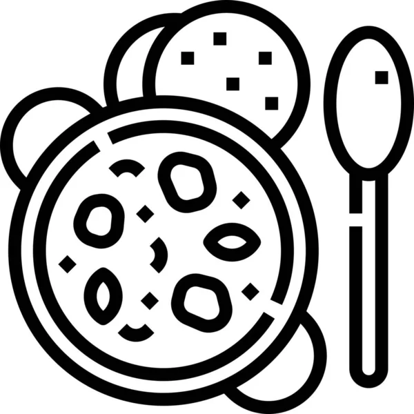 Curry Food Indian Icon Outline Style — 스톡 벡터