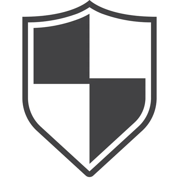 Protección Escudo Seguridad Icono Estilo Sólido — Vector de stock