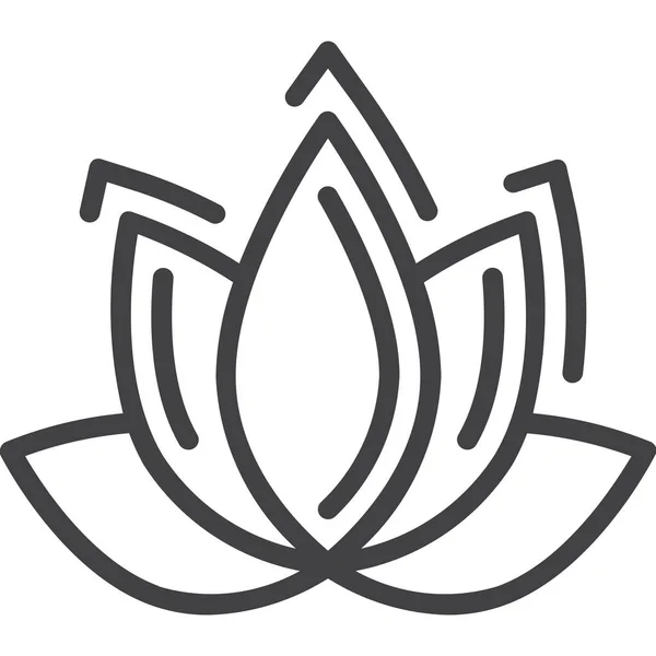 Blume Hotel Lotus Symbol Outline Stil — Stockvektor