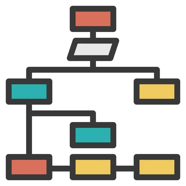 Icône Diagramme Architecture Dans Style Contour Rempli — Image vectorielle