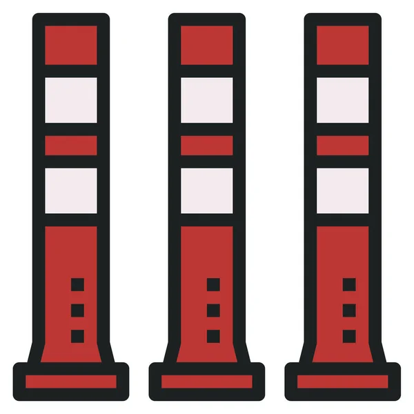 Bollard Ícone Rua Resgate Estilo Esboço Preenchido —  Vetores de Stock
