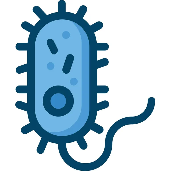 Doldurulmuş Dış Hat Biçiminde Bakteri Biyolojisi Hücre Simgesi — Stok Vektör