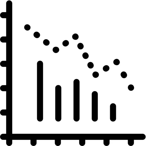 Bar Chart Γραμμή Εικονίδιο Στυλ Περίγραμμα — Διανυσματικό Αρχείο