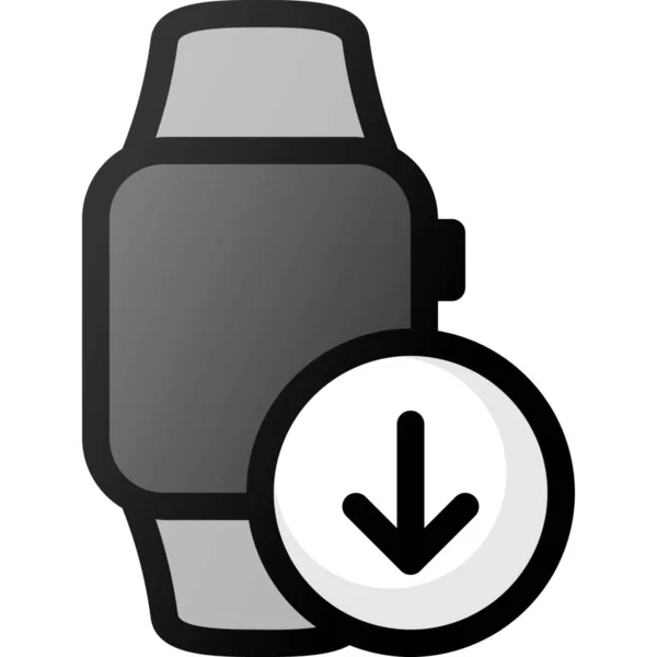 Smartwatch Download Smart Icon — Stock Vector