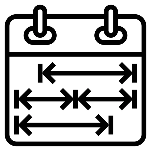 Plan Calendario Icono Programación Estilo Esquema — Archivo Imágenes Vectoriales