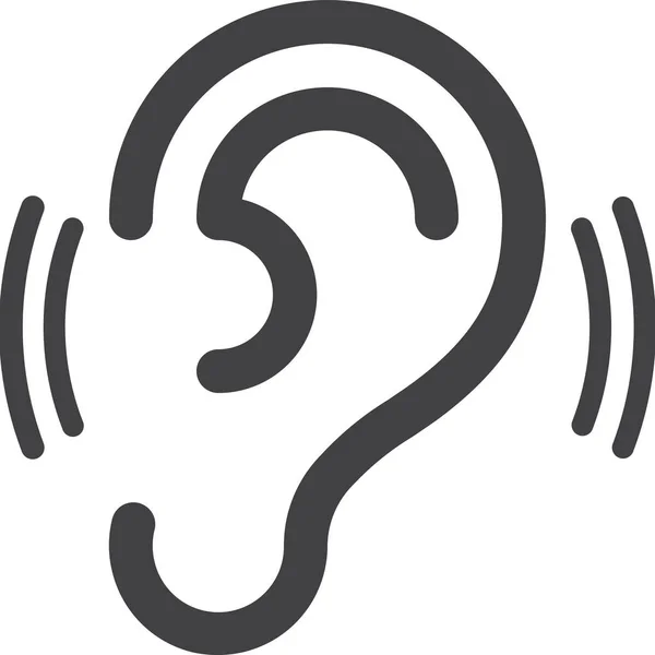 Oído Oído Icono Médico Estilo Sólido — Vector de stock