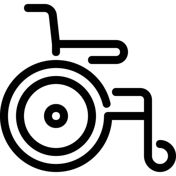 Καρέκλα Disabled Ιατρική Εικονίδιο Στυλ Περίγραμμα — Διανυσματικό Αρχείο