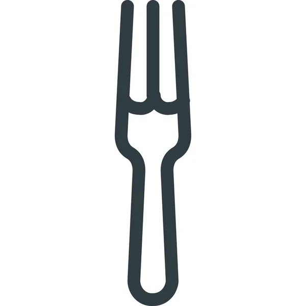 叉叉厨房餐厅图标的轮廓风格 — 图库矢量图片