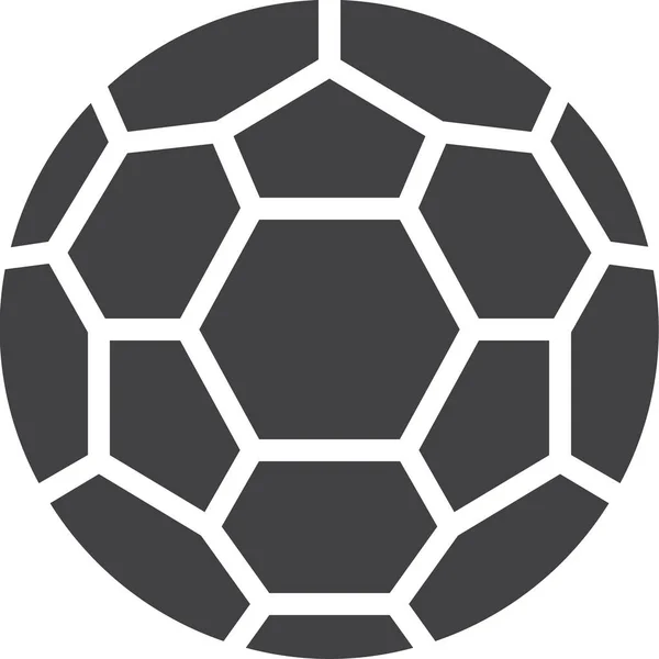 Balón Fútbol Icono Fútbol Estilo Sólido — Vector de stock