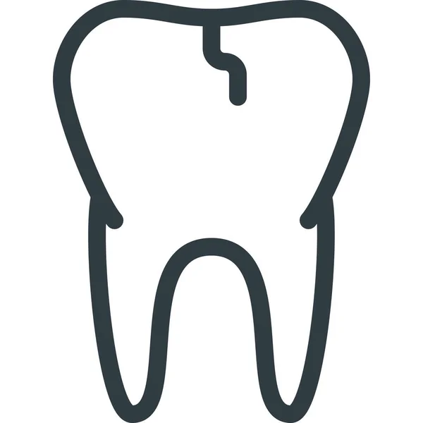 Ícone Saúde Dental Quebrado Estilo Esboço —  Vetores de Stock