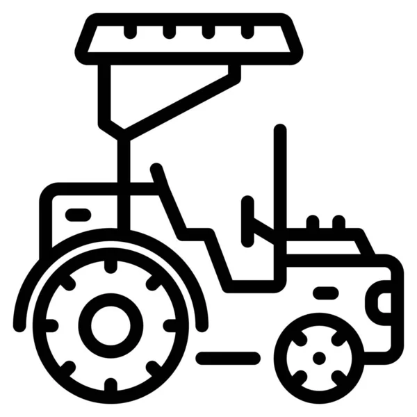 Traktor Automobil Transport Ikone Outline Stil — Stockvektor