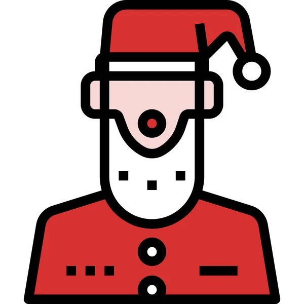 Icône Noël Avatar Claus Dans Style Contour Rempli — Image vectorielle