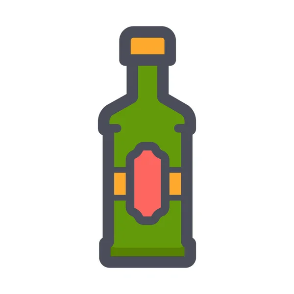 Getränkeflaschen Farb Symbol Stil Gefüllter Umriss — Stockvektor