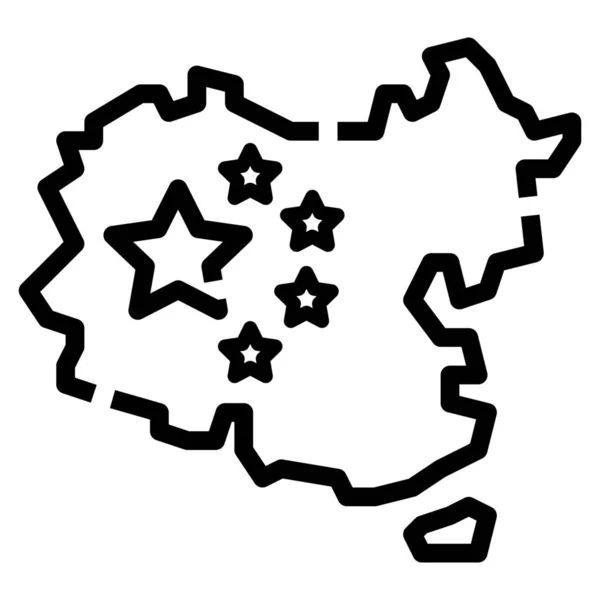 Ikona Země Porcelánu Stylu Osnovy — Stockový vektor