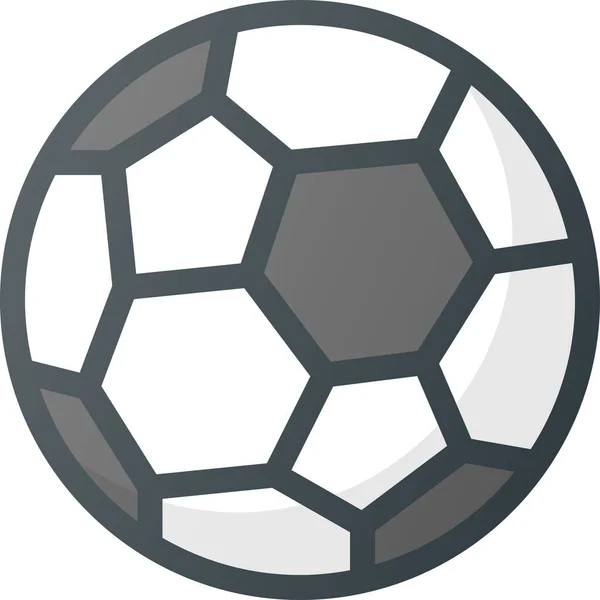 Ícono Fútbol Idoneidad Bola Estilo Contorno Lleno — Vector de stock