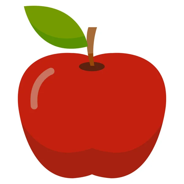 Свіжа Ікона Яблука Плоскому Стилі — стоковий вектор