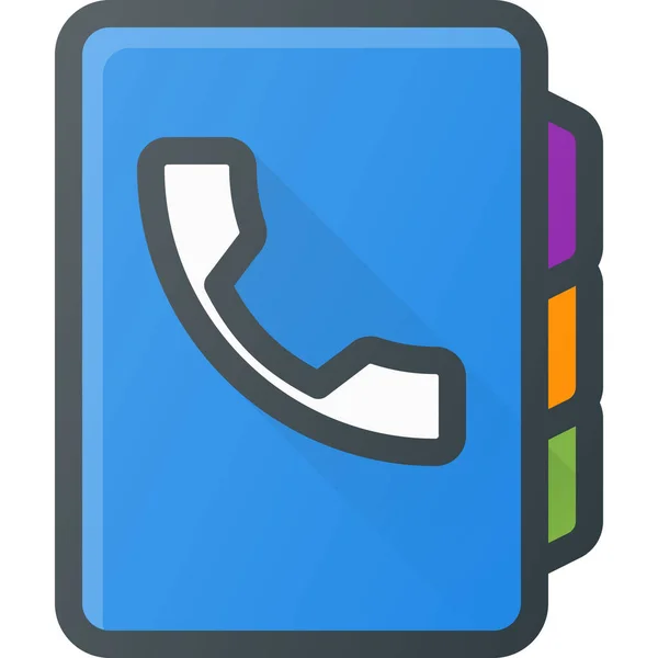 Address Book Contact Icon Filled Outline Style — 스톡 벡터