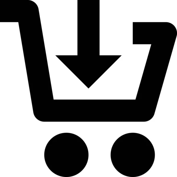 Carrito Poner Icono Shoppinc Estilo Sólido — Archivo Imágenes Vectoriales